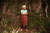 Laos, kobieta na targowisku w połowie drogi z Luang Nam Tha do Muang Sing
